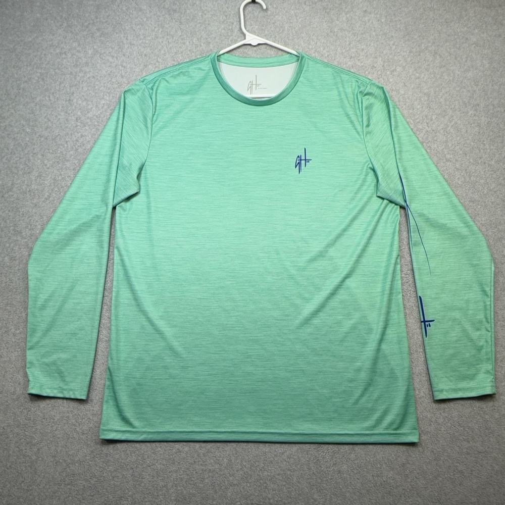 Guy Harvey Performance Shirt Mens Large Green Long Sleeve Fishing Graphic Tee